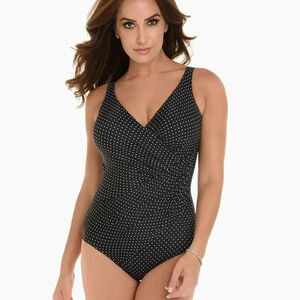 NWOT Miraclesuit Pin Point Oceanus One Piece Swimsuit